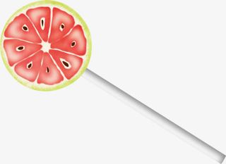 卡通红柚棒棒糖免抠