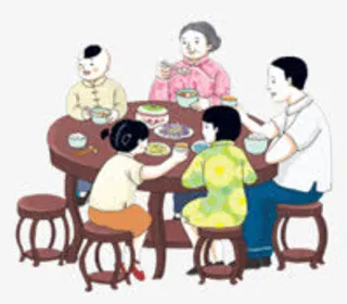 一家人吃团圆饭免抠