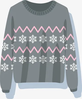 寒冷冬季灰色毛衣免抠