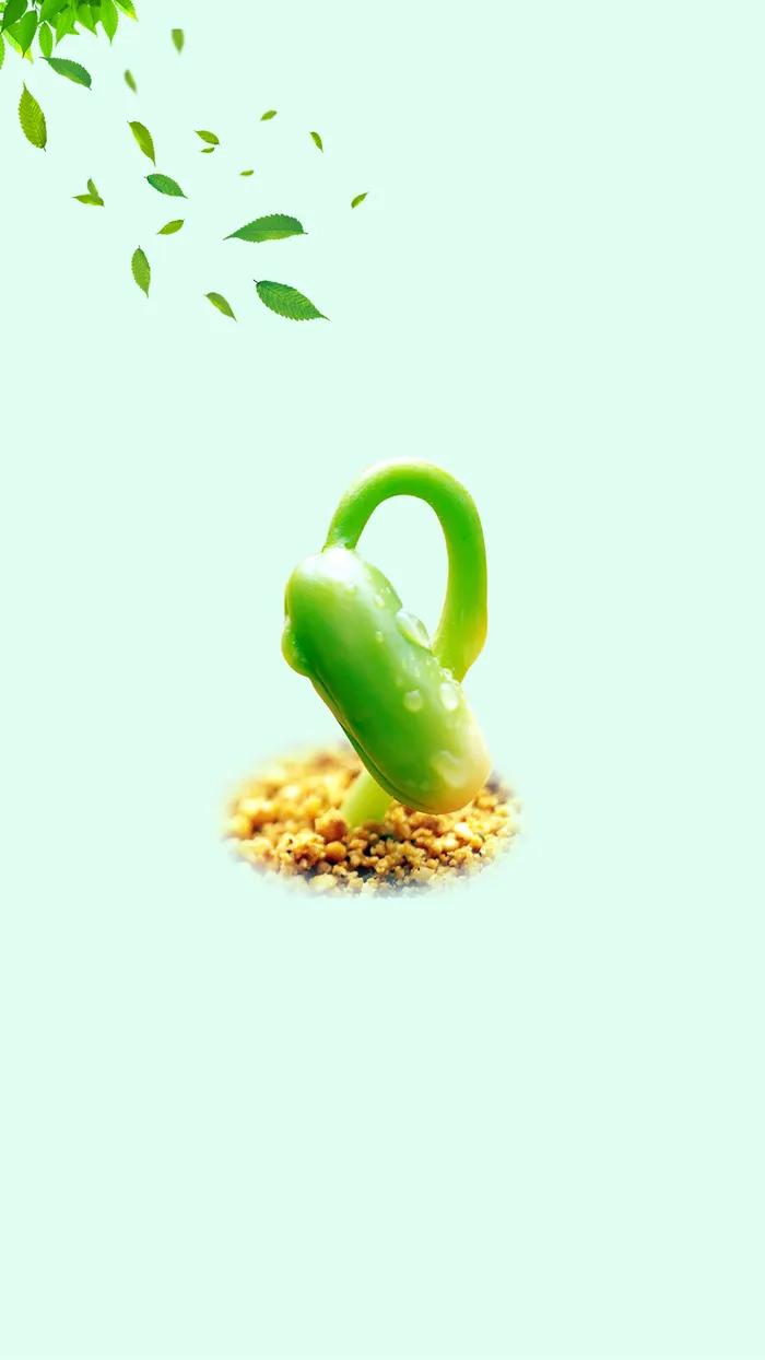 春天万物复苏种子发芽H5清新背景分层下载高清