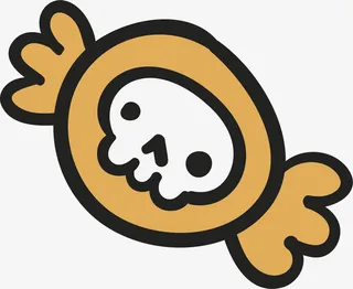 卡通骷髅头糖果免抠