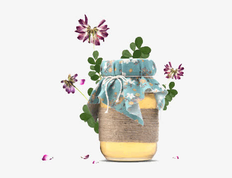 紫色花蜂蜜免抠