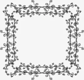 手绘植物花藤边框免抠