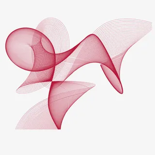 红色的线条组成的扭曲图案免抠