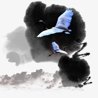 中国风仙鹤免抠