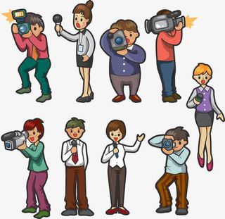 记者采访现场素材免抠