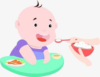 扁平风妈妈喂宝宝吃饭免抠