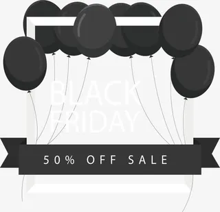 黑色气球边框免抠