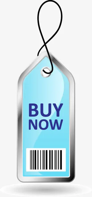 手绘蓝色底纹银边标签免抠