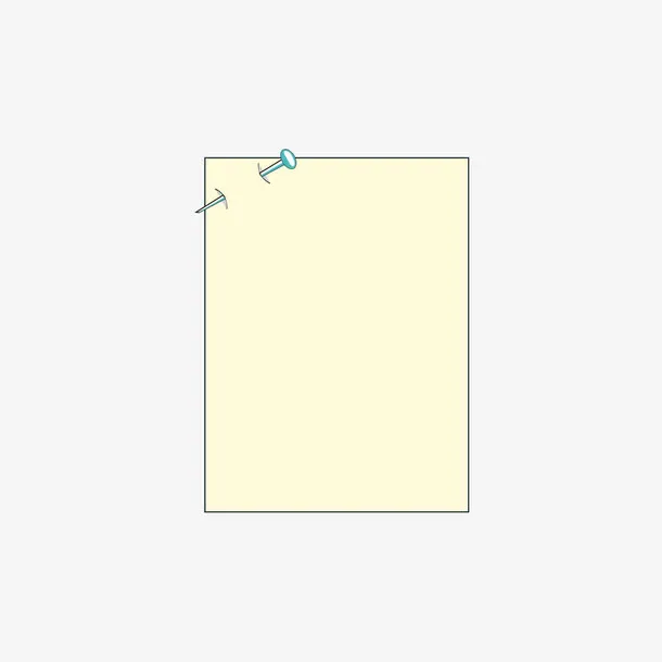 黄色纸和大头钉免抠