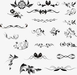 简约黑白花纹免抠