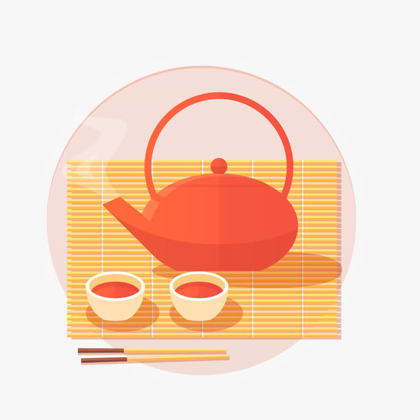 红色茶壶矢量图免抠