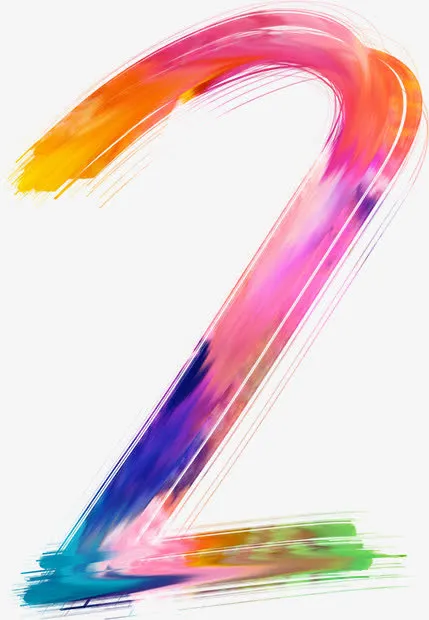 彩色渐变数字7设计免抠