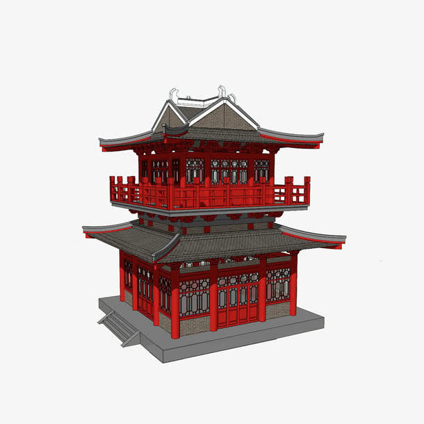 古代客栈效果图免抠