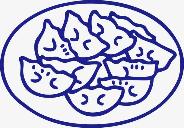 一盘水饺矢量卡通饺子免抠