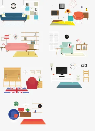 家具标签元素免抠