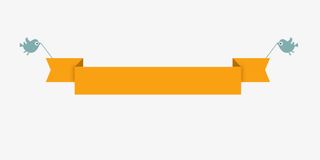 黄色暖色调条幅文字框免抠