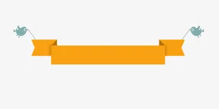 黄色暖色调条幅文字框免抠