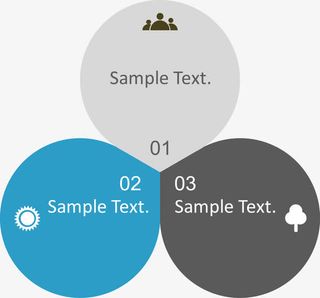 并列关系饼图免抠标签元素