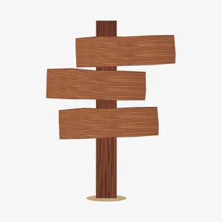 木头提示牌免抠