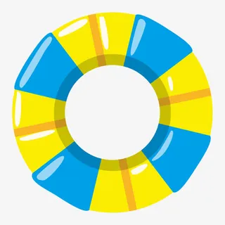 卡通沙滩游泳圈免抠