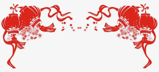 手绘灯笼 两边角免抠