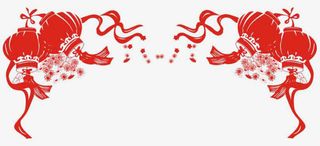 手绘灯笼 两边角免抠