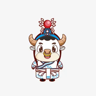 新年元素京剧小牛免抠