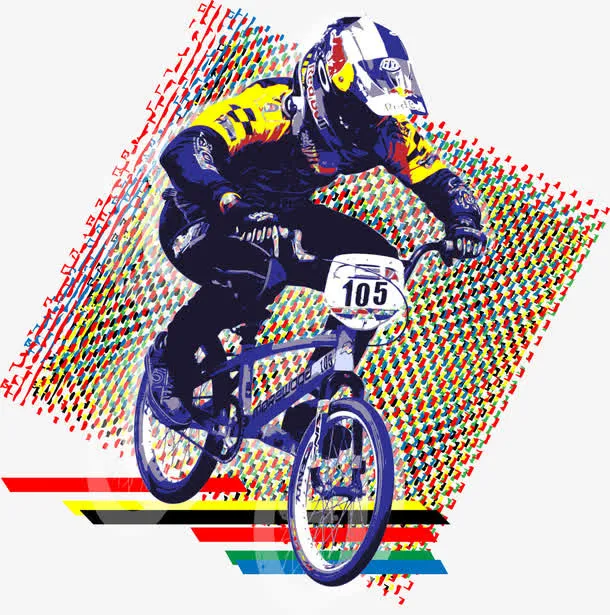 自行车冲刺矢量免抠