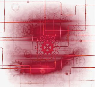 红色齿轮科技感背景免抠