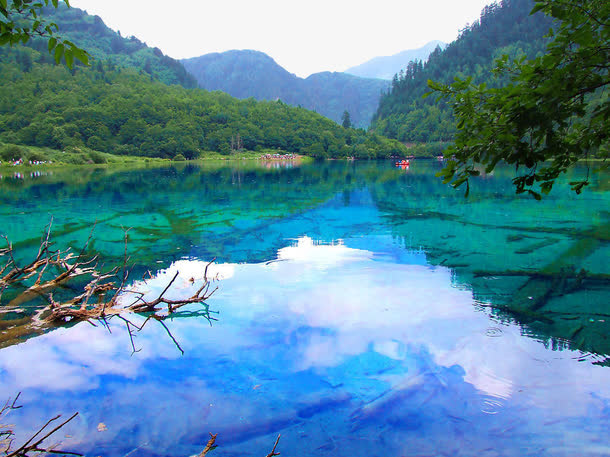 九寨沟自然旅游风光免抠背景摄影风景元素