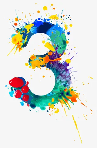 颜料泼墨数字简图3免抠