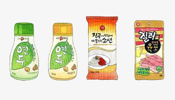卡通韩国调味料免抠