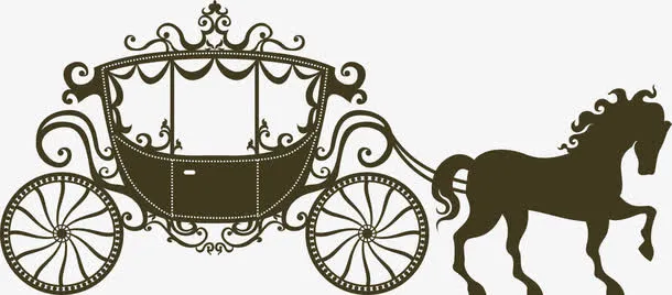 梦幻南瓜车婚礼LOGO素材免抠