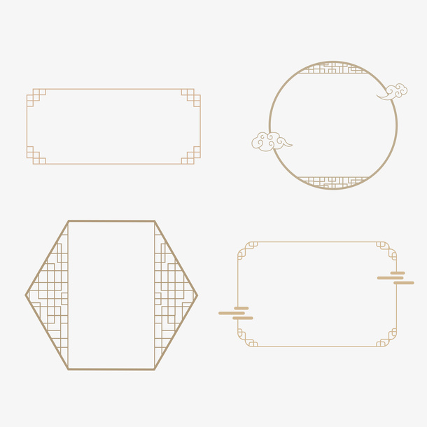 汉风复古边框募免抠