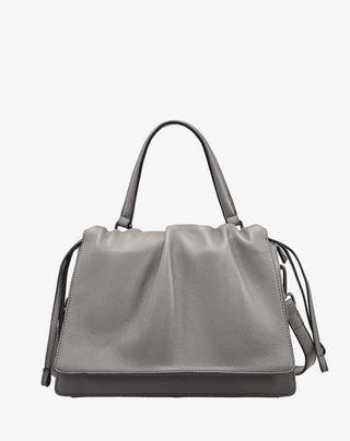 拉芙拉芙灰色真皮包免抠