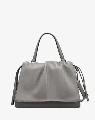 拉芙拉芙灰色真皮包免抠