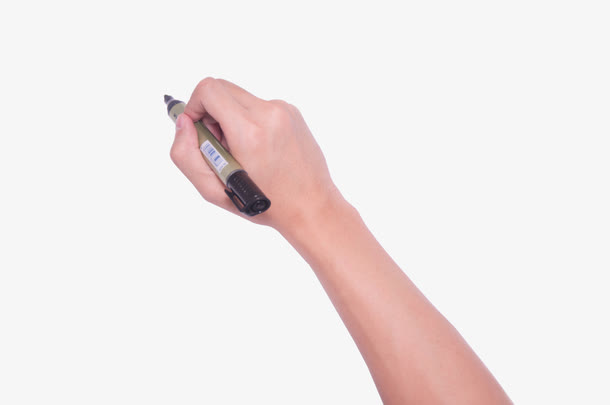人手拿笔写字免抠