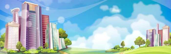 卡通天空城市背景高清