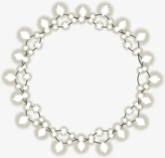 黄色节庆彩灯框架免抠