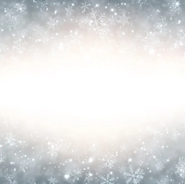 银色雪花发光电商海报免抠
