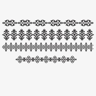 手绘黑色花纹线条免抠