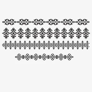 手绘黑色花纹线条免抠