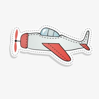 手绘卡通小飞机免抠