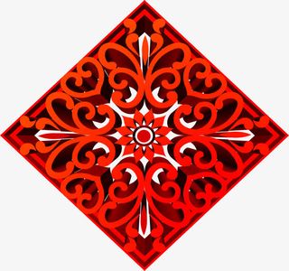 红色立体感中国结形状免抠