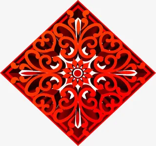 红色立体感中国结形状免抠