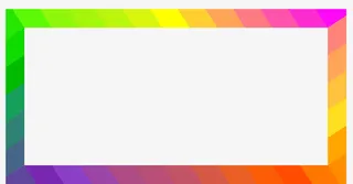 矩形直角彩虹色卡通边框免抠