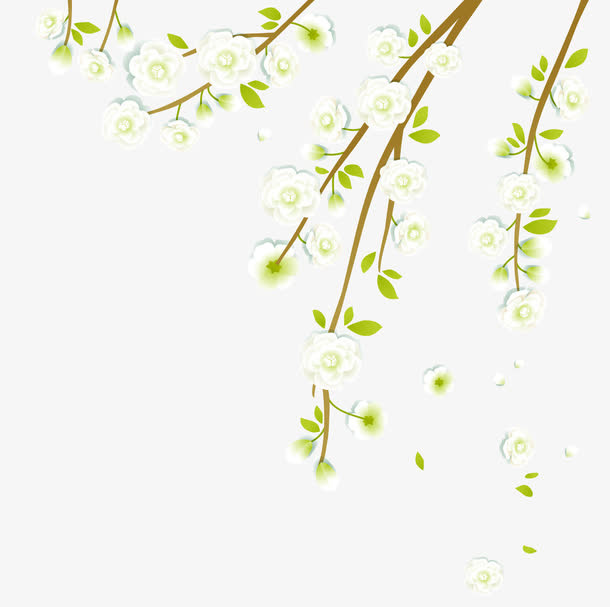 水彩树枝免抠
