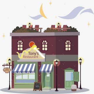 紫色露天西餐厅免抠