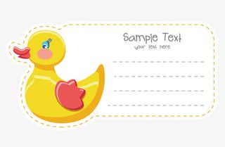 鸭子卡通标签免抠